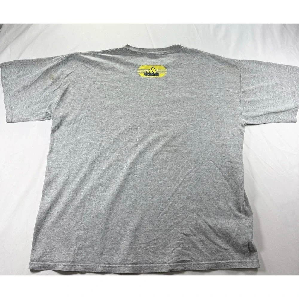Vintage Adidas USA made athletic dept tee XL gray y2k Distressed shirt